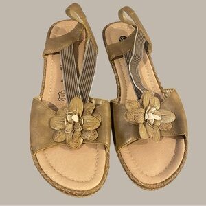 Remonte Leather Floral Slingback Wedge Sandals Women’s US 9.5 Comfort